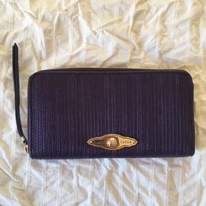 Elliott Lucca purple leather wallet